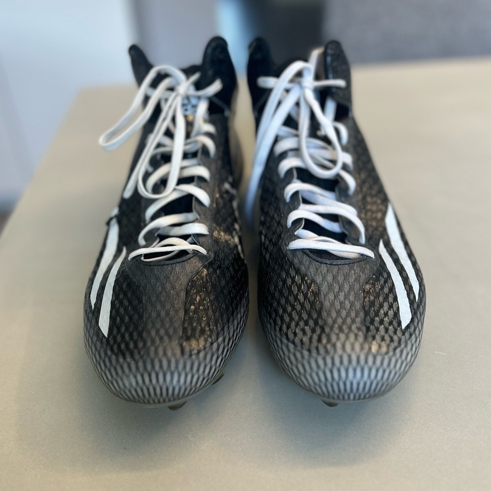 Adidas Adizero 5 star 3.0 MID black and Silver Mens Football Cleats.  Size 15 - Picture 3 of 9